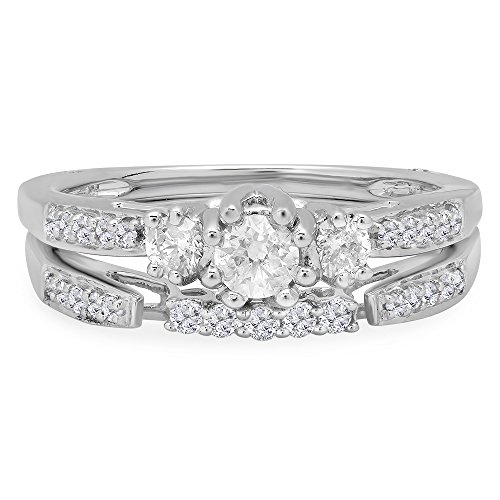 Dazzlingrock 0.75 Carat Diamond Bridal Ring Set