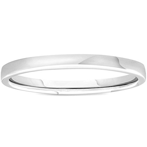 Platinum 2mm Comfort Wedding Band - Size 6