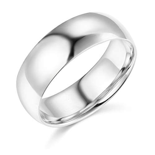 14k White Gold 7mm Wedding Band - Size 10
