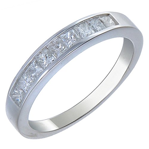 Princess Diamond Wedding Band 14K Gold Size 6