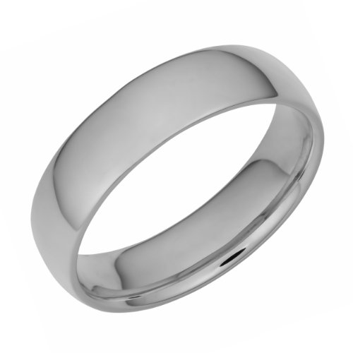 14k White Gold Comfort Fit Wedding Band - Size 9