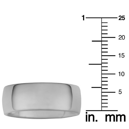 14k White Gold 8mm Hollow Wedding Band Size 13