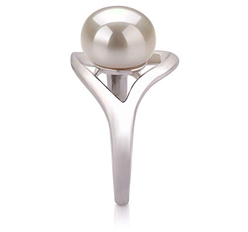 White Freshwater Pearl Ring in Sterling Silver - Size 9