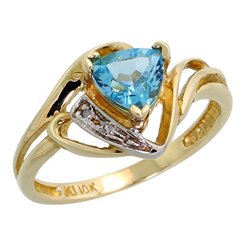 December Birthstone Blue Topaz Ring in 10k Gold