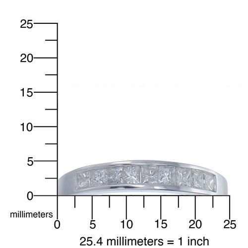 Princess Diamond Wedding Band 14K Gold Size 6