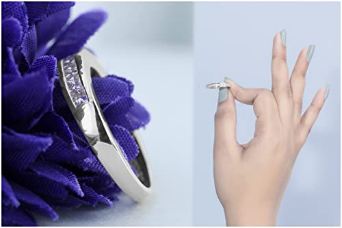 White Diamond Princess Wedding Band in 14K Gold