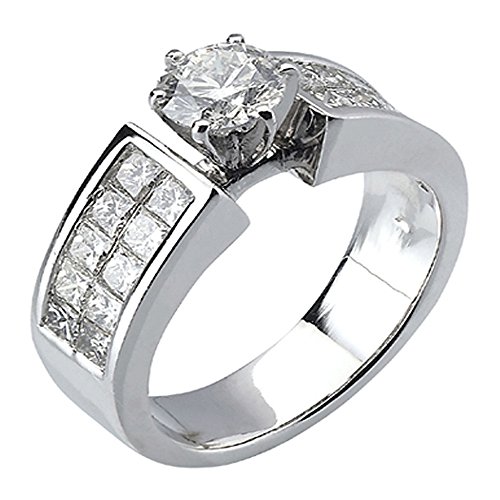 1.50 CTW Round & Princess Diamond Engagement Ring