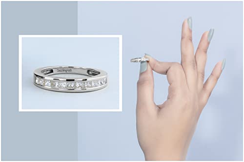 White Diamond Princess Wedding Band in 14K Gold