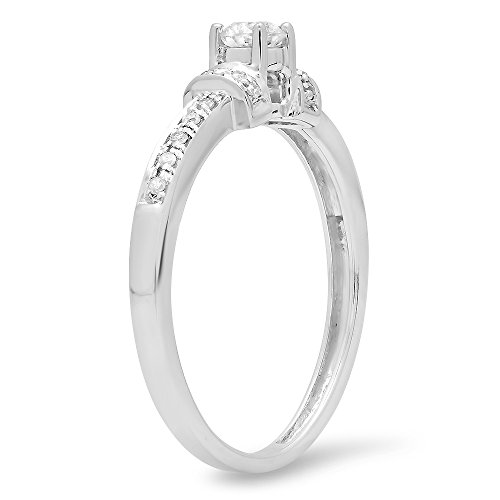 Dazzlingrock 10k Round Diamond Engagement Ring, 1/4 CT
