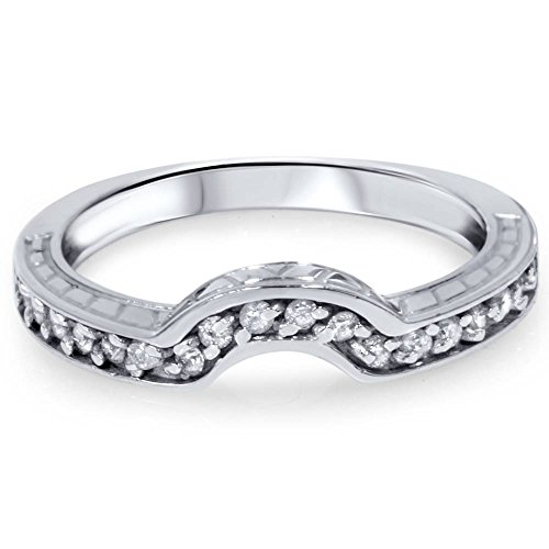 POMPEII3 1/4ct Wedding Ring Curved Enhancer - Size 7