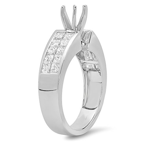 1.50 CTW Round & Princess Diamond Engagement Ring