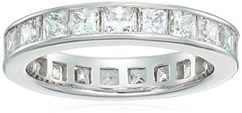 Platinum-Plated Silver Infinite Elements Cubic Zirconia Band Ring