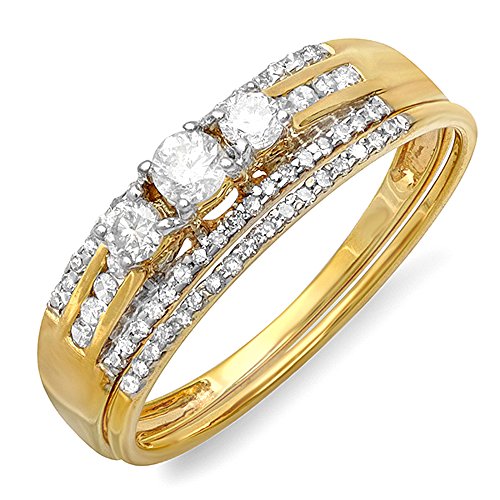 14k Yellow Gold 0.40 Carat Diamond Women's Ring