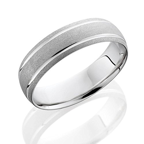 White Gold Comfort Sandblast Finish Wedding Band Size 10