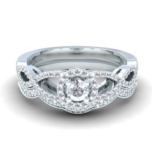 0.50 Carat Diamond Bridal Engagement Ring Set - Size 7