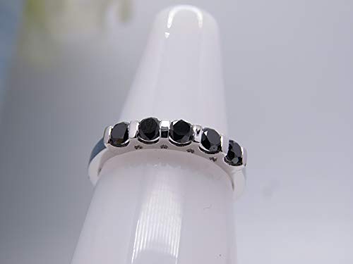 0.75 CT Sterling Silver Black Diamond Band Ring