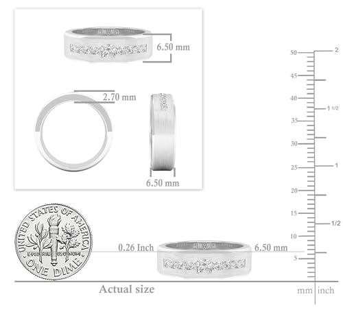 0.85 Carat Princess Diamond Men's Wedding Band