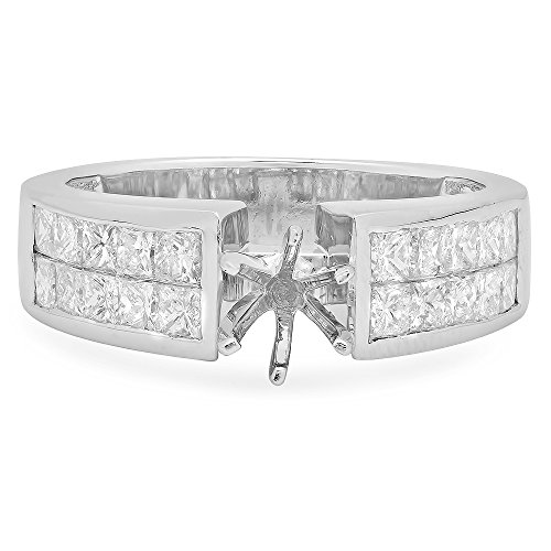 1.50 CTW Round & Princess Diamond Engagement Ring