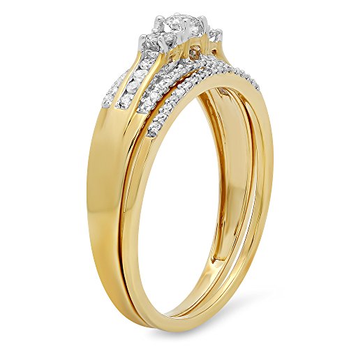 14k Yellow Gold 0.40 Carat Diamond Women's Ring