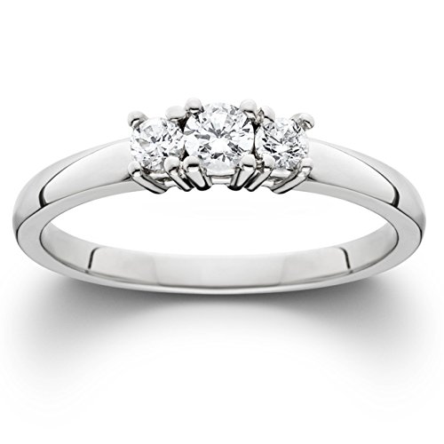 P3 POMPEII3 White Gold 1/4ct Three Stone Ring