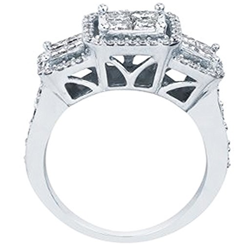 1.25 CTW Diamond 3-Stone Engagement Ring, White Gold