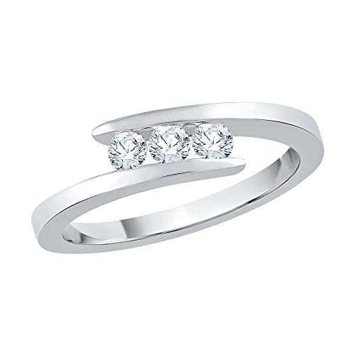 KATARINA 3 Diamond Engagement Ring in 14K White Gold