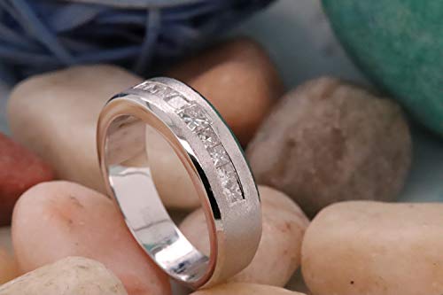 0.85 Carat Princess Diamond Men's Wedding Band