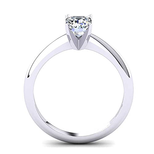 Emerald Cut 0.50 Carat Diamond White Gold Ring