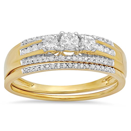 14k Yellow Gold 0.40 Carat Diamond Women's Ring
