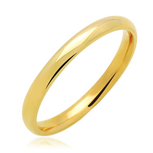 Solid 14K Gold Classic Wedding Band, Comfort Fit
