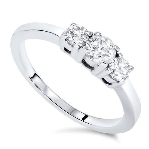 P3 POMPEII3 White Gold 1/4ct Three Stone Ring