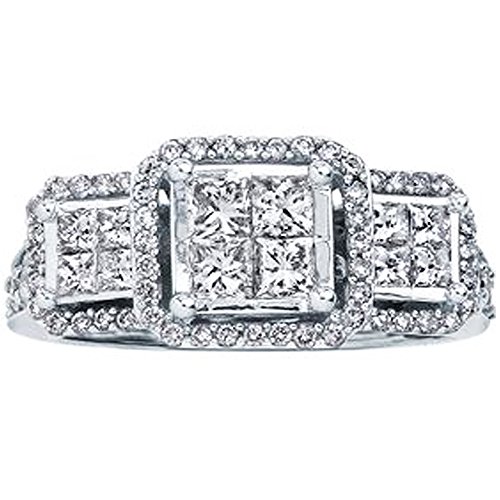 1.25 CTW Diamond 3-Stone Engagement Ring, White Gold