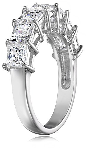 Infinite Elements Princess Ring, Platinum-Plated, Size 6