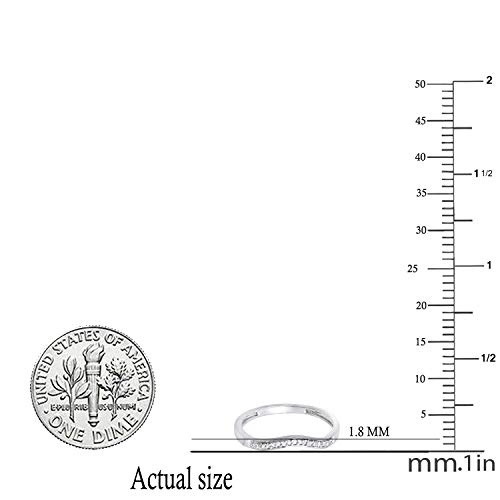 Curved White Diamond Women's Wedding Band 14K Gold