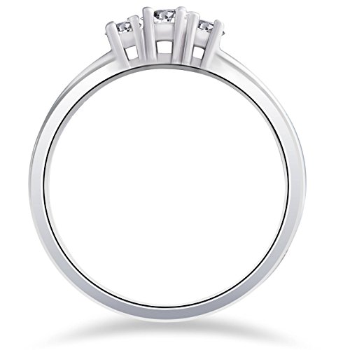 P3 POMPEII3 White Gold 1/4ct Three Stone Ring