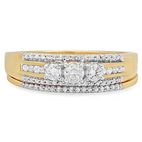 14k Yellow Gold 0.40 Carat Diamond Women's Ring