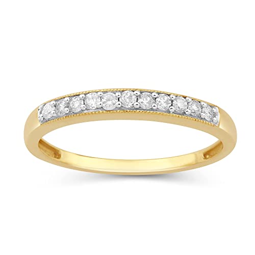 Yellow Gold Diamond Anniversary Ring, Size 7