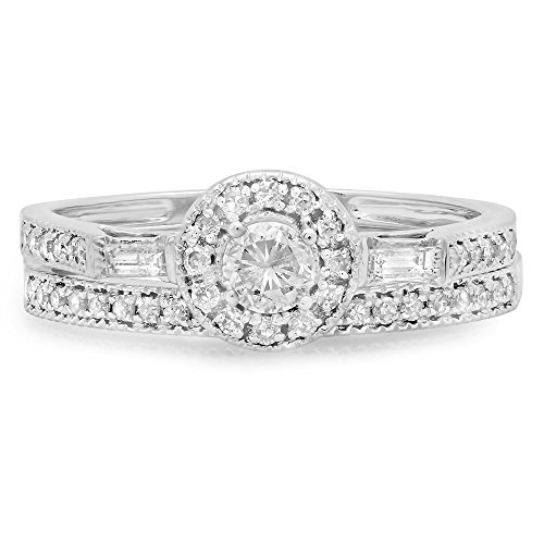 Dazzlingrock Collection 1/2 CT Diamond Women Engagement Set