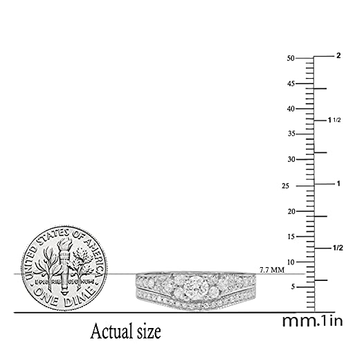 Vintage White Diamond Solitaire Wedding Ring Set 1.00ct