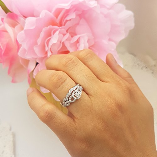 0.50 Carat Diamond Bridal Engagement Ring Set - Size 7