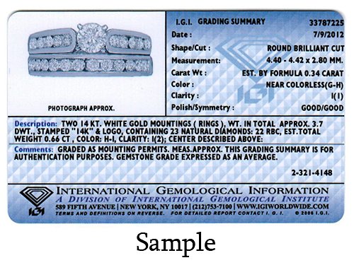 14k White Gold Round Diamonds Wedding Ring Set