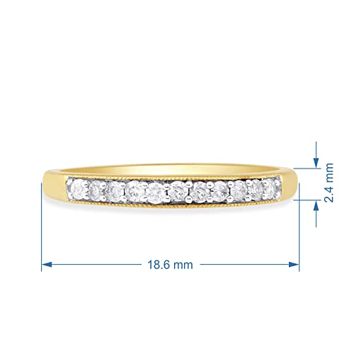 Yellow Gold Diamond Anniversary Ring, Size 7