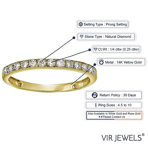 1/4ct Diamond Wedding Anniversary Band Half Eternity Ring
