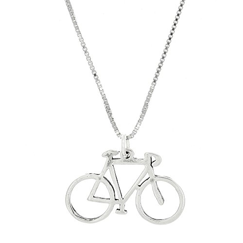Sterling Silver Oxidized Double Sided Bicycle Frame Necklace