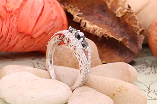 1.25 ctw Black & White Diamond 3 Stone Ring
