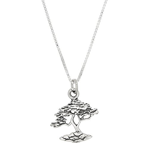 Sterling Silver Oxidized Tree of Life Necklace
