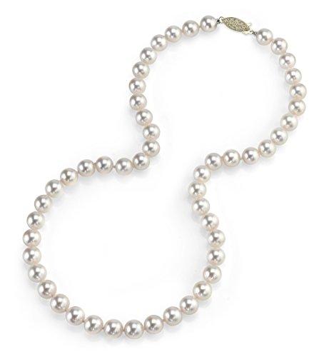White Japanese Akoya Saltwater Cultured Pearl Necklace - 16