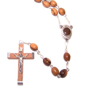Olive Wood Rosary with Soil from Bethlehem Market