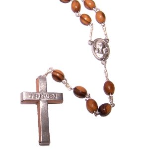 Olive Wood Rosary with Soil from Bethlehem Market