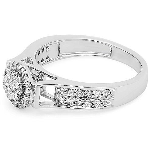 0.55 ct Diamond Women's Engagement Halo Ring, 14k
